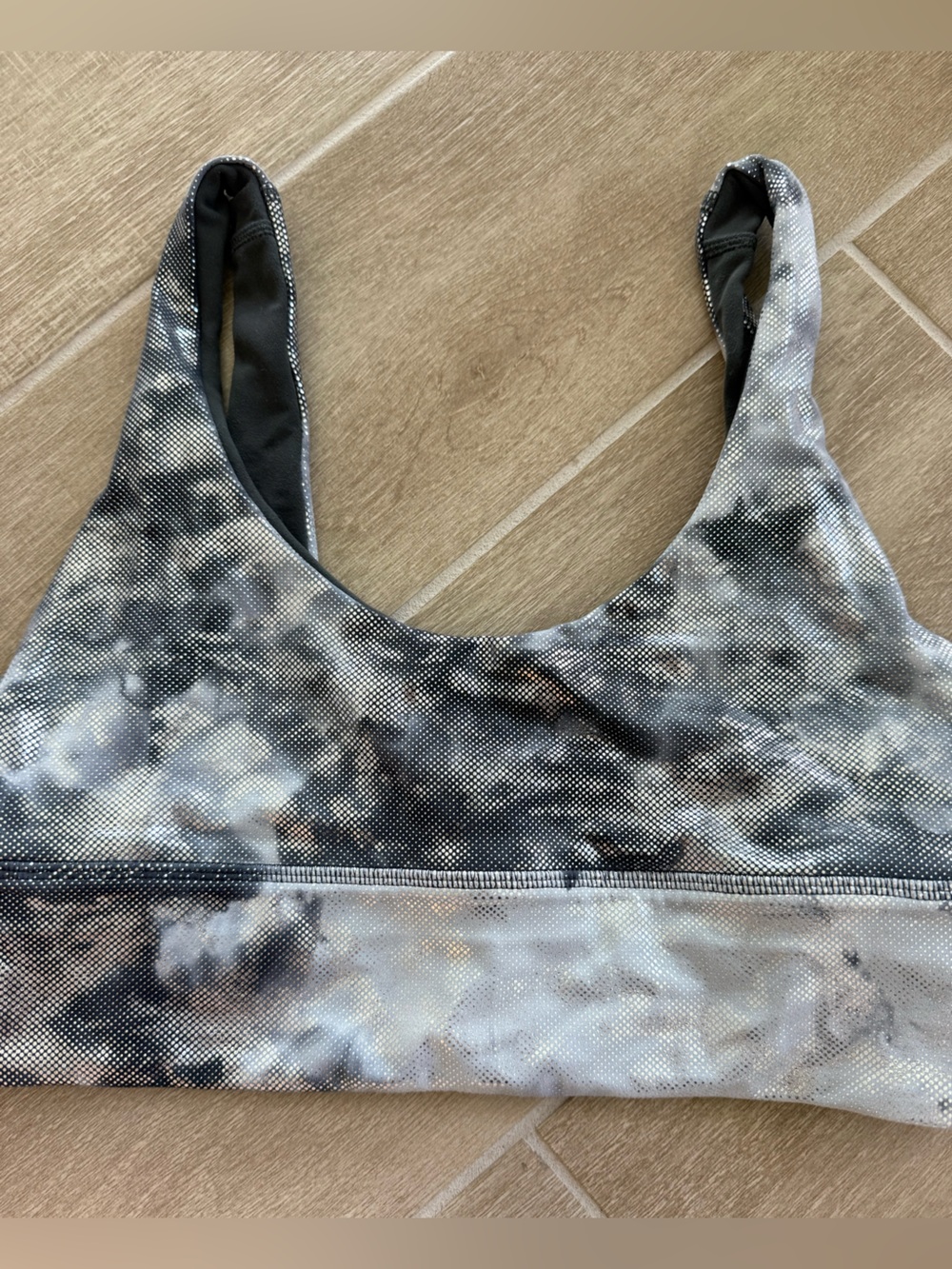 Lululemon Align Reversible Bra in Metallic Tie Dye and Grey